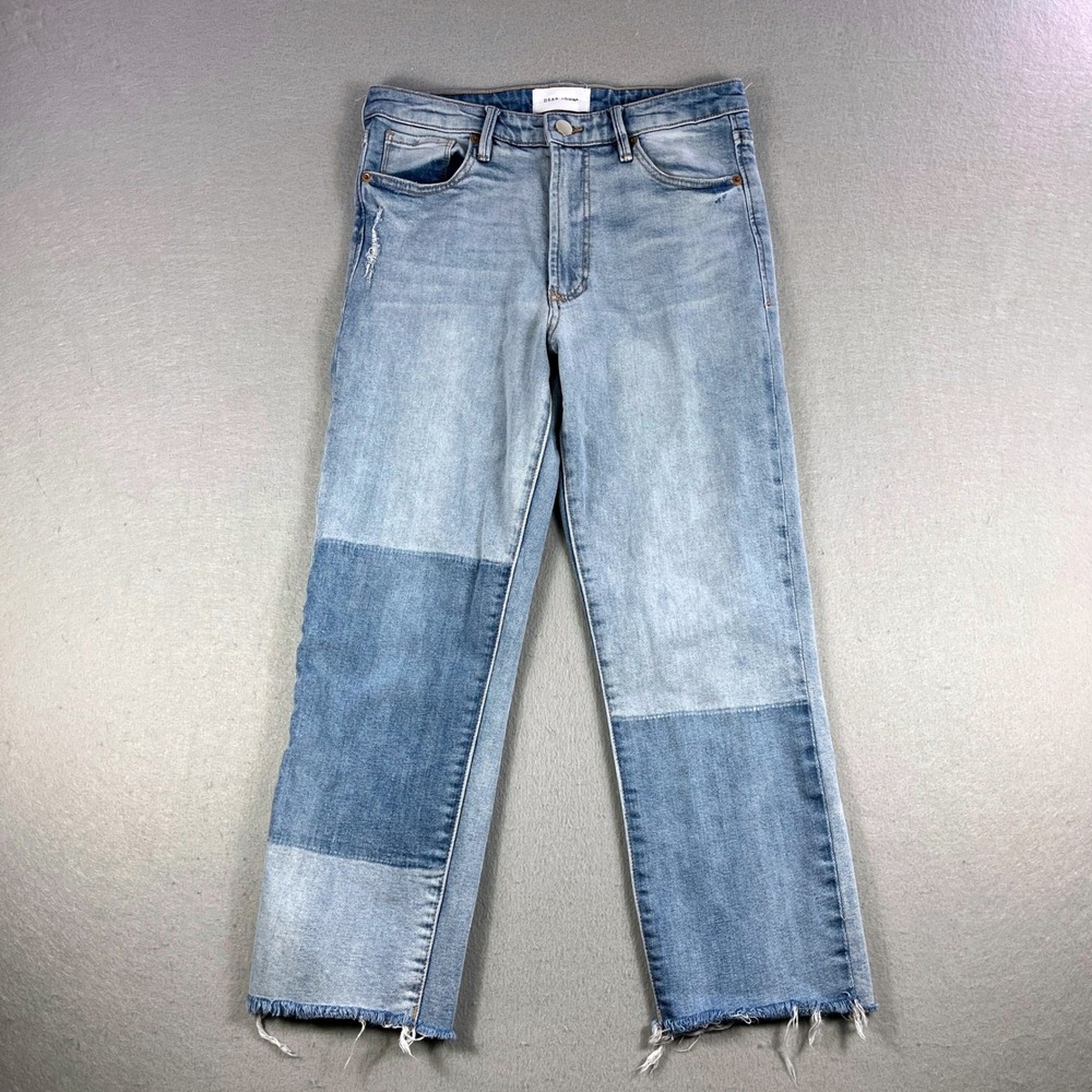 Dear John Frankie Straight Patchwork Jeans Light Wash‎ Denim Womens Size 27